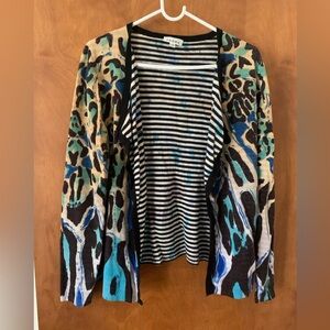 ADORE blue tie dye leopard cardigan
